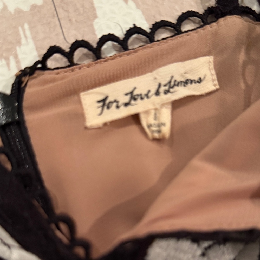 For Love And Lemons Lace Matador Black and White Floral Embroidered Mini Dress - Picture 4 of 4